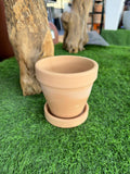 Round Terracotta Pot With Removable Tray 15cm Height