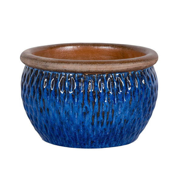Short Lipped Bowl Ceramic Blue Glazed Dortmund 2-01B Set of 3 