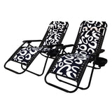 Foldable Patio Lounger Chair With Removable Phone And Drink Holder