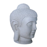 Large Long Ear Dark Grey Fibercement Buddha Head