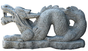 Lucky Dragon On Base Statue Basanite Stone 110cm Length