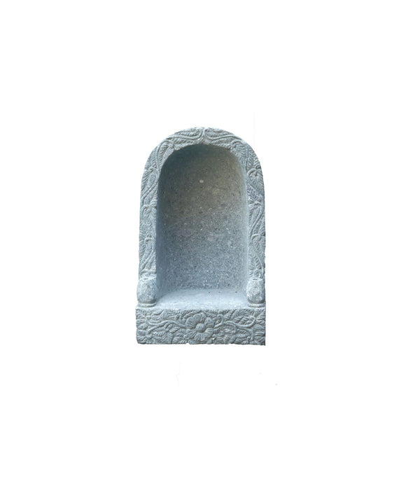 Stone Alcove with Relief and Flowers CSTGoaflower 45cm Height Cst Goaflower 045NA