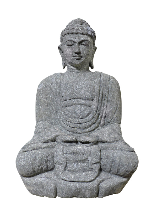 Japanese Sitting Buddha Statue Basanite 50cm Height Cst Sb7
