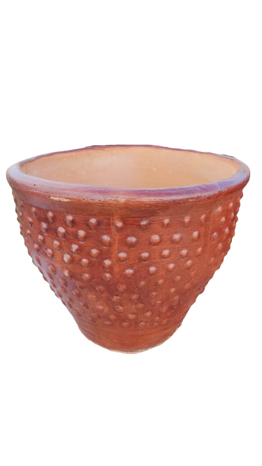 Camla Terracotta With Small Bump-Patterned Urn Pot 50cm Height