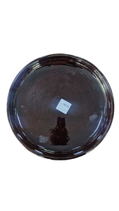Round Ceramic Tray Cognac Color 20cm