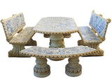 Comedor Hidraulico Blue Mosaic Table Set with Backrest