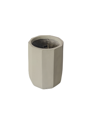 GA3016631 Angled Crucible Fibercement Pot Faded Grey Color Height 36cm Diameter 28cm