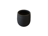 Striped Crucible Fibercement Pot GA30-1182 Black