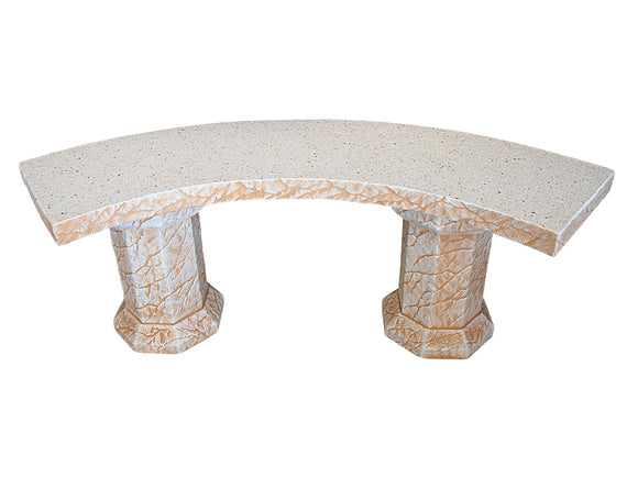 Curved Stone Design Bench with Polished Finish