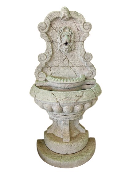 Europa Murabella Lion Fountain Cast Stone Garden Water Feature Pompeii Ash