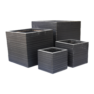 Striped Cube Fibercement Planter GA30-1180