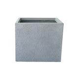 Rippled Cube Fibercement Pot GA30-1245 Light Grey