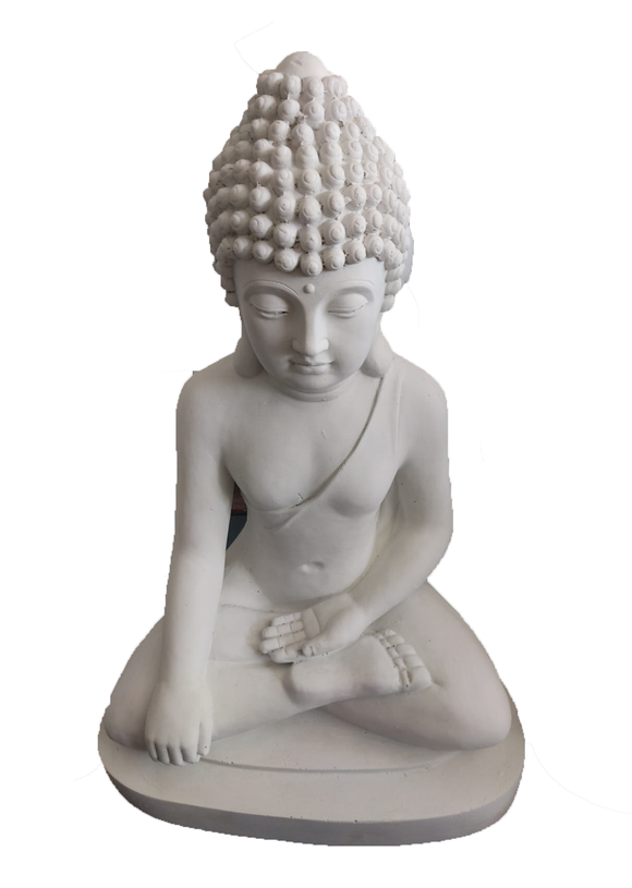 40cm Sitting Buddha Fibercement Statue White GA40-401
