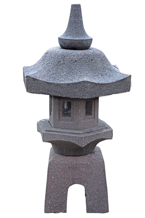 Yukimi Gata Japanese Garden Lantern Andesite Stone 65cm Height GL 30 65