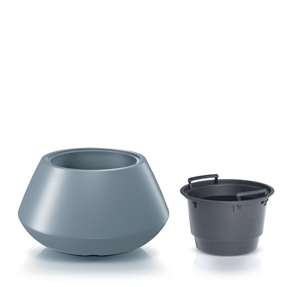 Heos Expanding Bowl Plastic Pot Cement Grey DMHET600