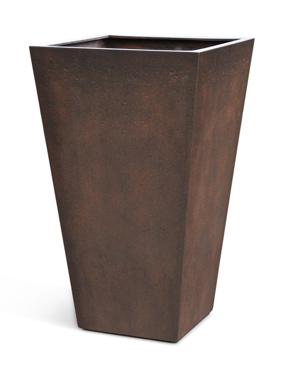 High conical pot box concrete rusty iron multi sized