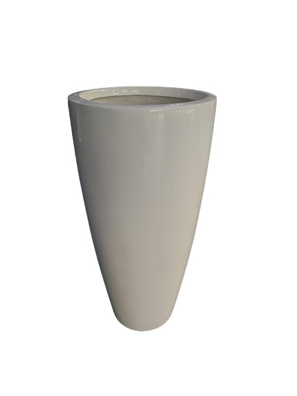 Round Fiber Glass Pot White Color 75cm Height