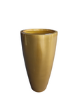 Round Fiber Glass Pot Gold Color 75cm Height