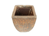 Square Ceramic Pot with Ancient Finish