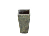 Tall Square Ceramic Pot with Ancient Finish