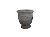 Black Crested Ceramic Urn with Ancient Finish