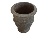 Black Crested Ceramic Urn with Ancient Finish