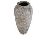 Tall Narrow Vase Ceramic Pot with Ancient White Finish