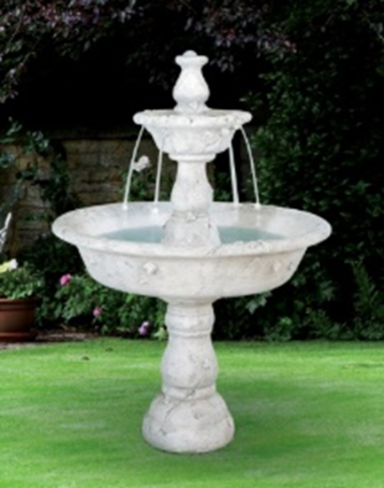 Large Tazza Tier Fountain Cast Stone Garden Water Feature Pompeii Ash
