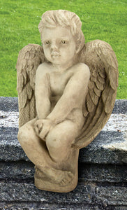 Large Angel Statue Cast Stone Garden Statue Pompeii Ash Finish