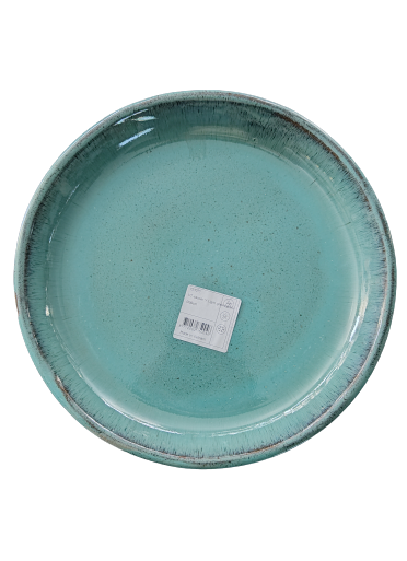 Round Ceramic Tray Light Green Blue Color 30cm