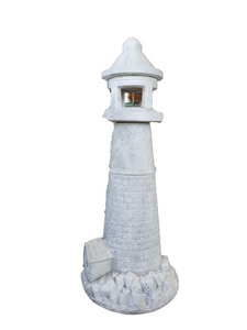 Lighthouse Cast Stone Garden Light Pompeii Ash Finish