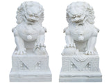 Huge Pair Marble Chinese Lions (Foo dogs)