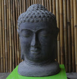 Buddha Mask Half Head Cast Stone Antique Finish 75cm Height P BM 075AF