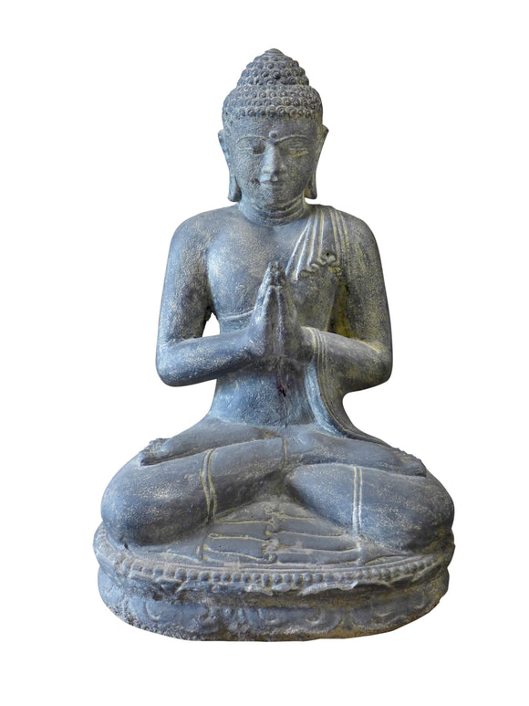 Indian Sitting Buddha Statue Antique Finish 46cm Height P SB 045AAF