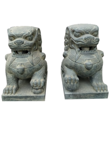 Chinese Lions Set of 2 Cast Stone 40cm Height P TL-040AF