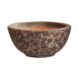 Wide Round Ceramic Pot with Ancient Finish