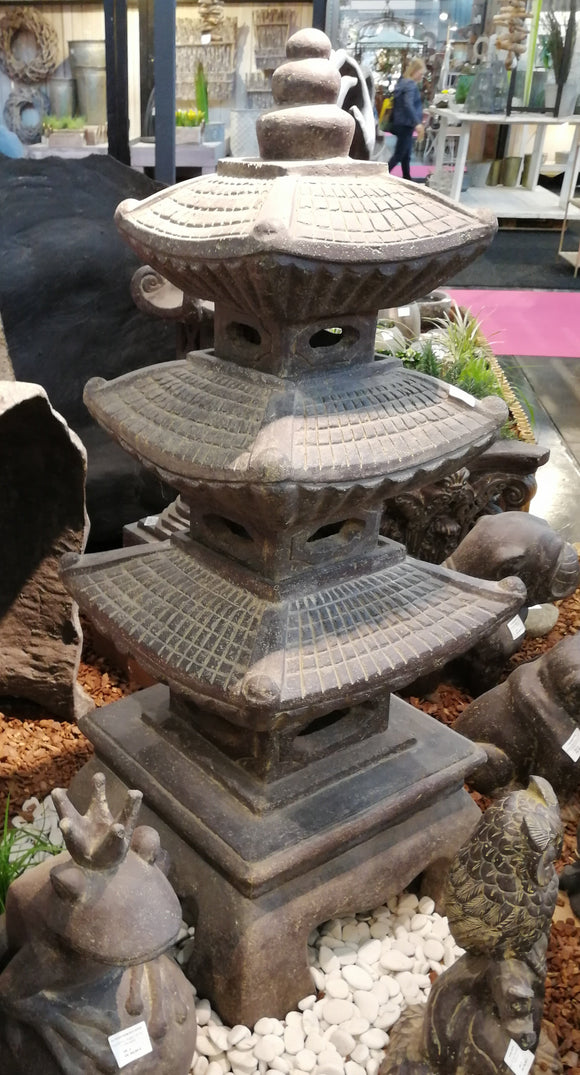 Pagoda Garden Lantern Cast Stone 126cm Height PL GL60 126AF