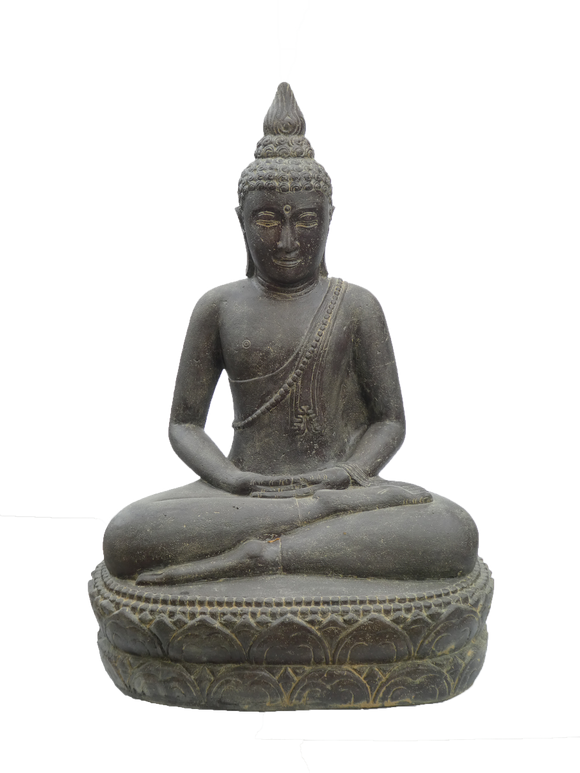 Thai Style Seated Buddha With Symbolized Flame 100cm Height PL SB THAI 100AF