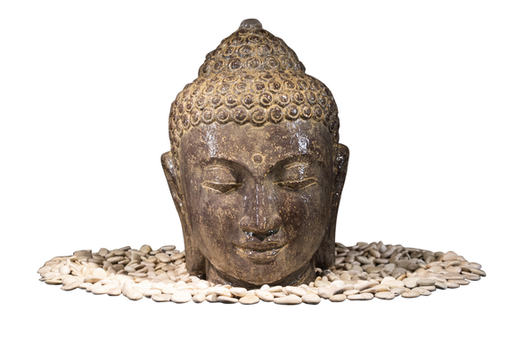 Buddha head water Feature Cast Stone 34cm Height PLWGBH01 030AF