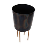 Rainbow Color Finish Metal Pot with Stand DG-16508