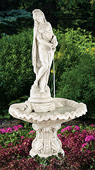 Rosalie Fountain Cast Stone Garden Water Feature Pompeii Ash