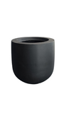 Round Crucible Fiberglass Pot Dark Grey Mat Color 43cm Height
