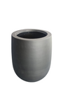 Round Crucible Fiberglass Pot Dark Grey Mat Color 70cm Height