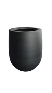 Round Crucible Fiberglass Pot Dark Grey Mat Color 70cm Height