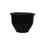 Round Rim Ceramic Pot Black Glazed Finish NTB-1005