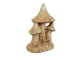 Small Cast Stone Triple Mushroom Statue