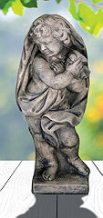 Four Seasons Statue Winter Cherub with Cloak Cast Stone Garden Statue Pompeii Ash Finish