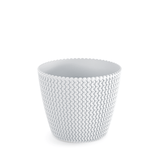 Splofy Weave Designed Plastic Plant Pot White DSP400