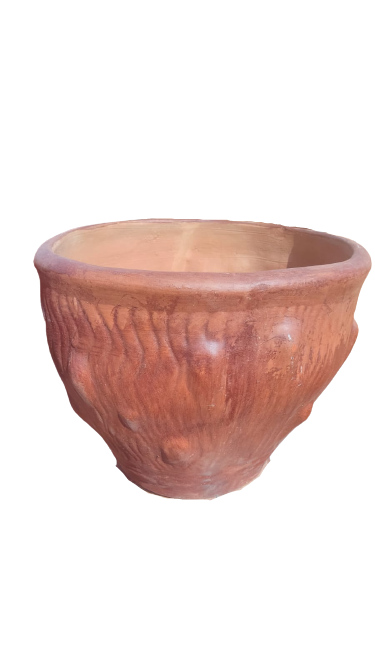 Camla Terracotta With Big Bump-Patterned Urn Pot 50cm Height
