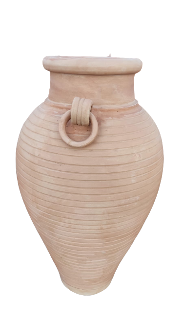 Terracotta Urn Jar Pot Horizontal Stripe With Handle 85cm Height Asstd